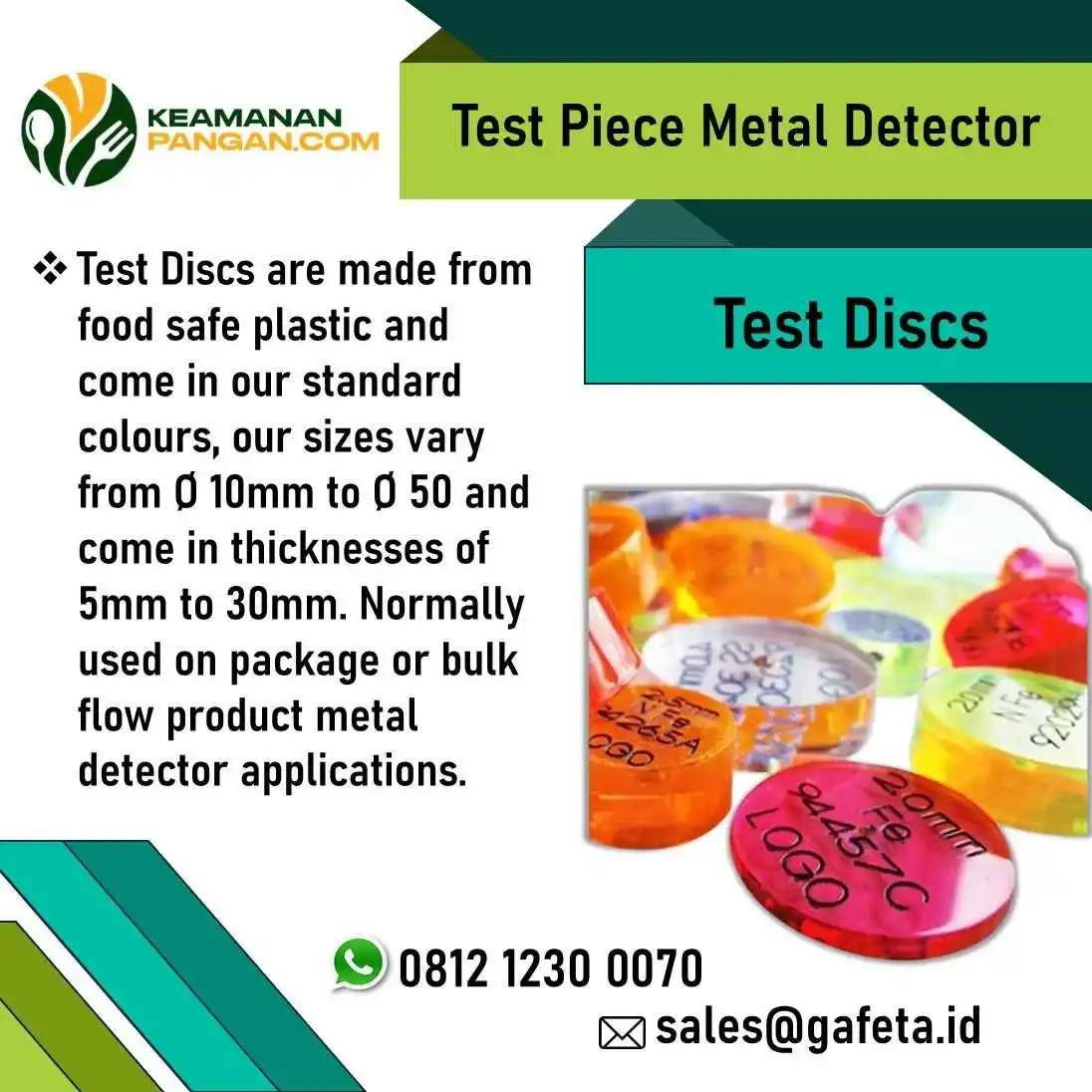 Jual Metal Detector Test Piece Disc - Detektor Logam Bentuk Cakram